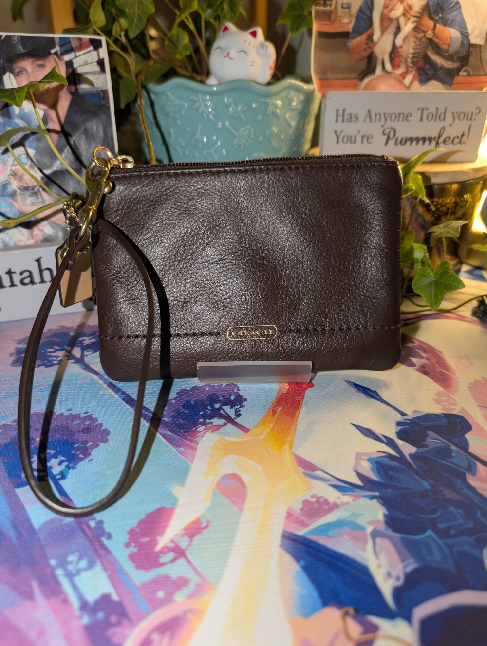 COACH CAMPBELL Small Leather Wristlet